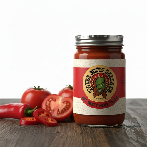 Sweet Jesus Salsa Co. Hot Sweet Heat Salsa – small-batch hot salsa jar
